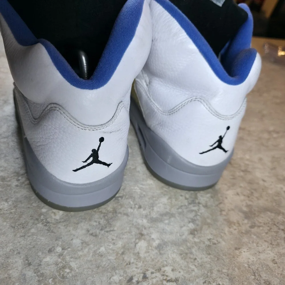 Air Jordan 5 Retro Size 12 Stealth White Hyper Royal DD0587-140 Sneakers Shoes